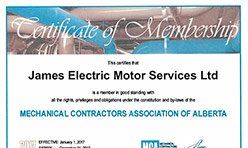 James Electric Mechanical Contractors Association of Alberta Membership