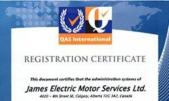 James Electric QAS Certificate